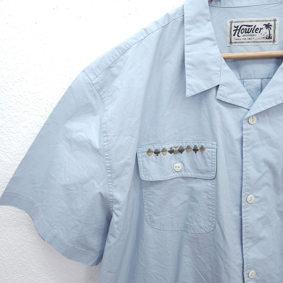 NWT Howler Bros Shores Club Shirt Niagara Mens Blue Button Up Short Sleeve XL - Picture 4 of 12